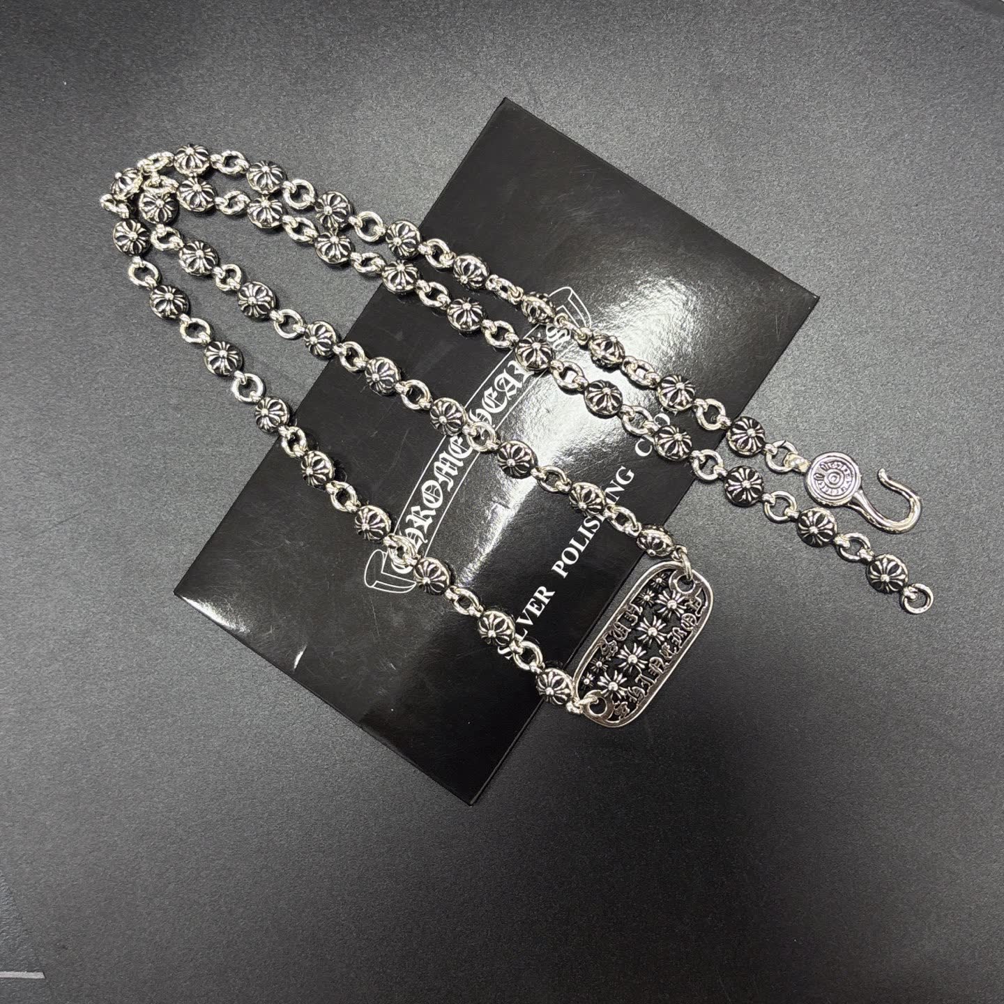 Chrome Hearts Silver Chain with Floral Design